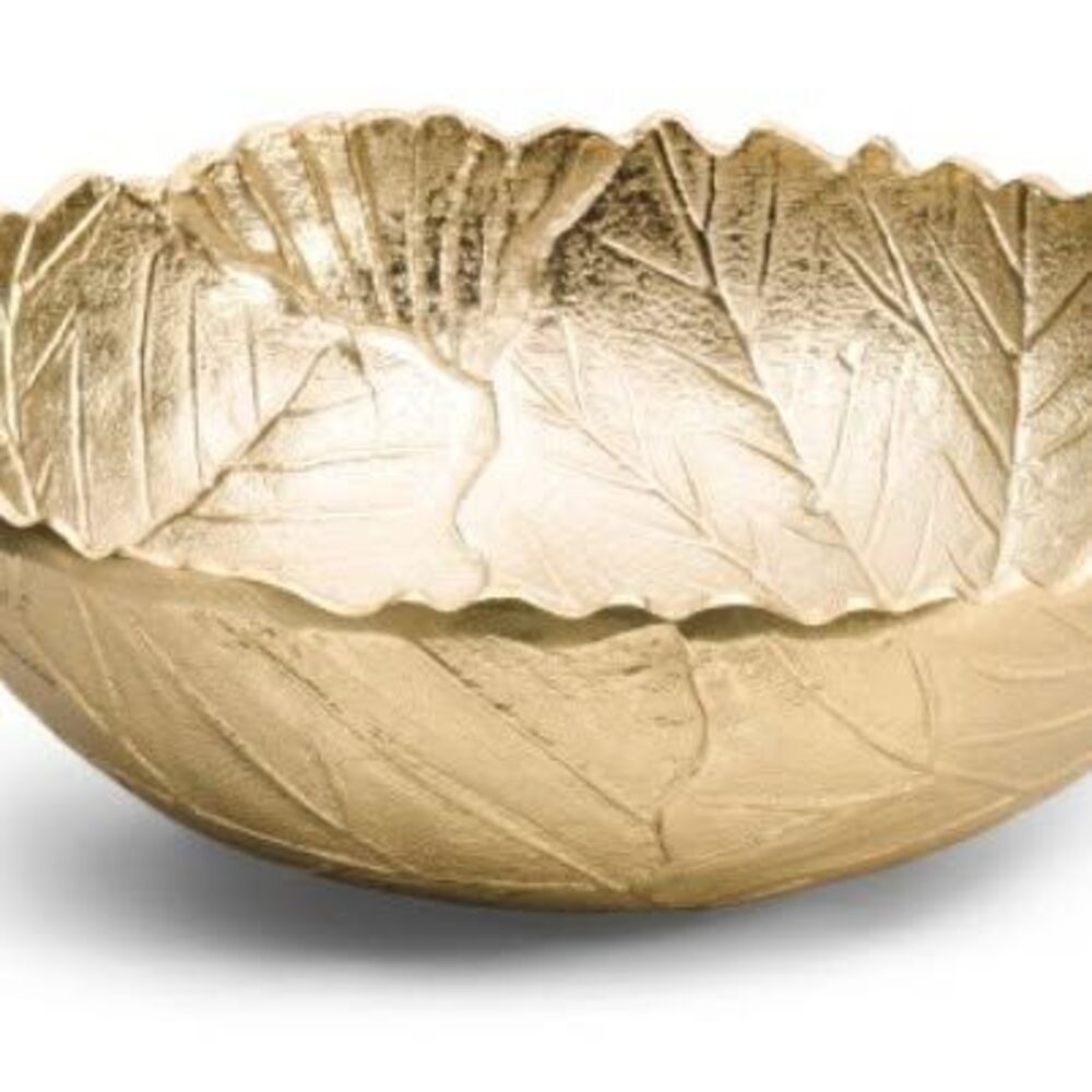 Gold Leaf Bowl - Gold Finish NEW in box 11" Diameter